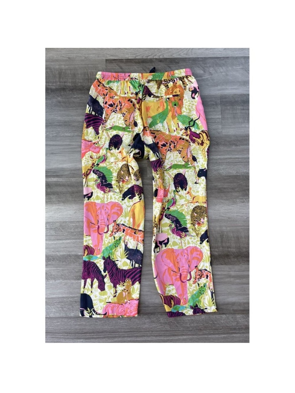 J. Crew Wide-Leg Safari Print Pants - Size 12 - Picture 2 of 6